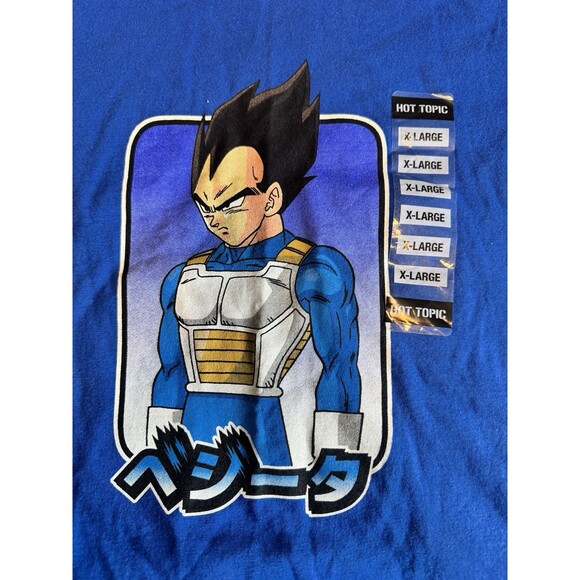 NWT Vintage 90s Skate Dragon Ball Z Vegeta Anime Blue T-Shirt Mens Size XL - Picture 2 of 6